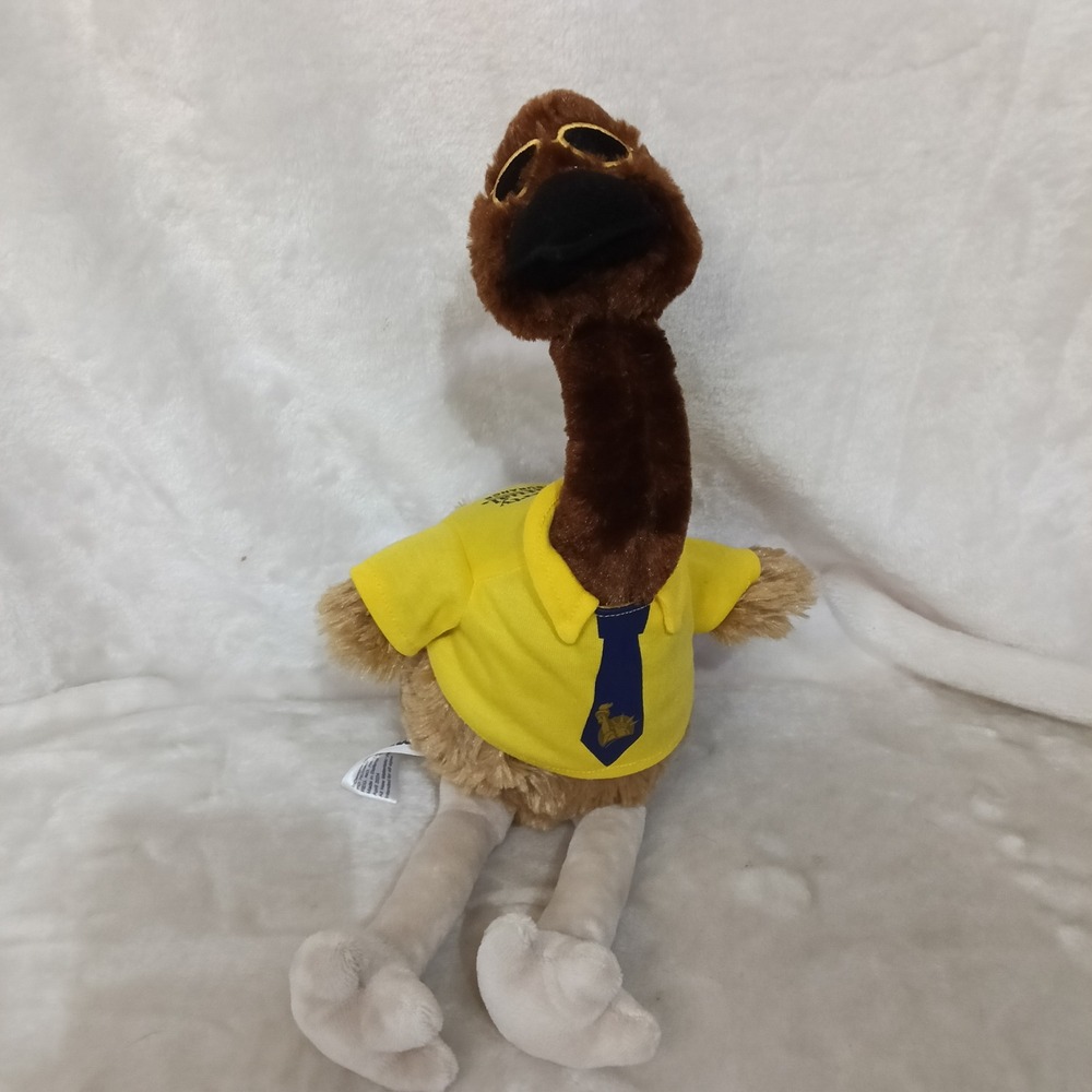 Liberty Mutual LiMu Emu Plush Stuffed Animal Mascot Yellow Shirt Sunglasses